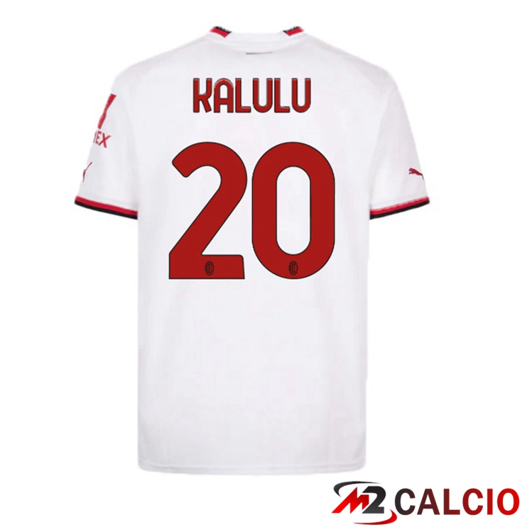 Maglie Calcio AC Milan (KALULU 20) Seconda Bianco 2022/2023