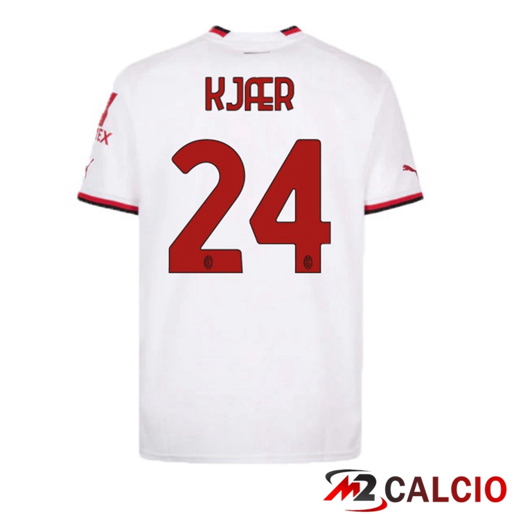 Maglie Calcio AC Milan (KJÆR 24) Seconda Bianco 2022/2023
