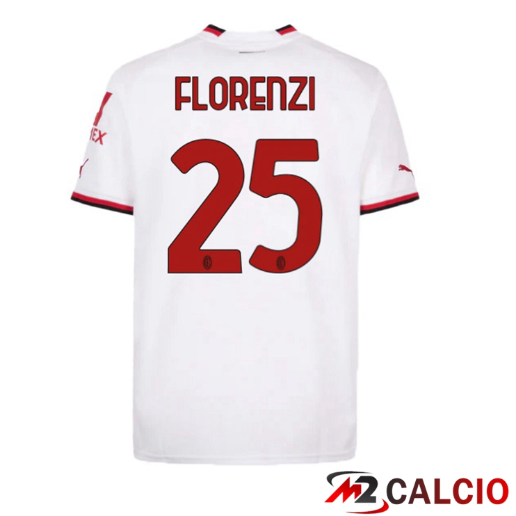 Maglie Calcio AC Milan (FLORENZI 25) Seconda Bianco 2022/2023
