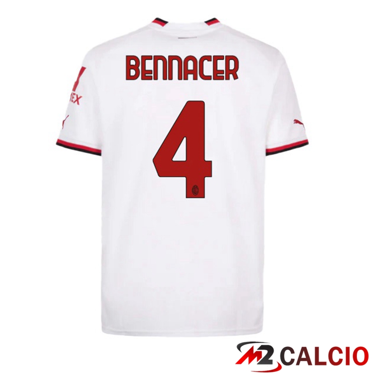 Maglie Calcio AC Milan (BENNACER 4) Seconda Bianco 2022/2023
