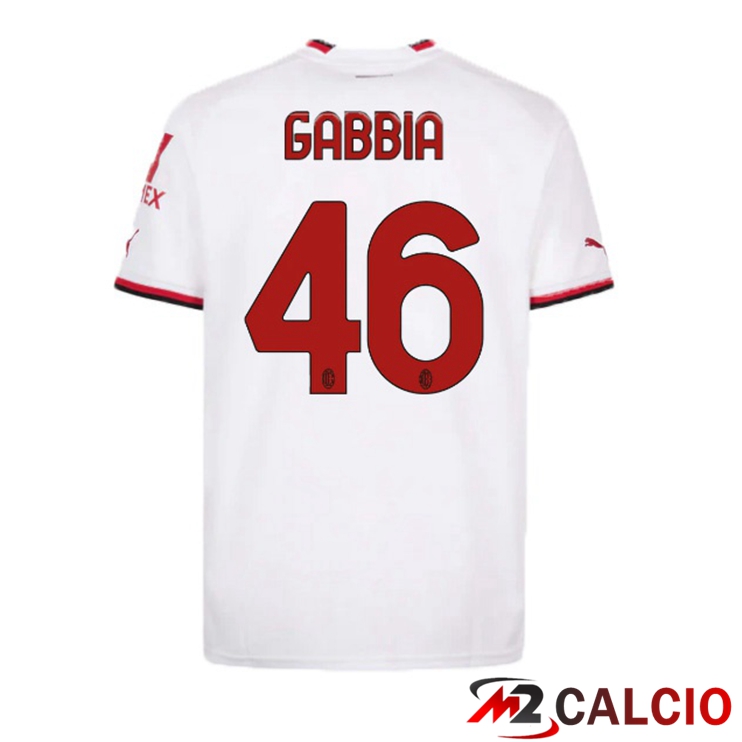 Maglie Calcio AC Milan (GABBIA 46) Seconda Bianco 2022/2023
