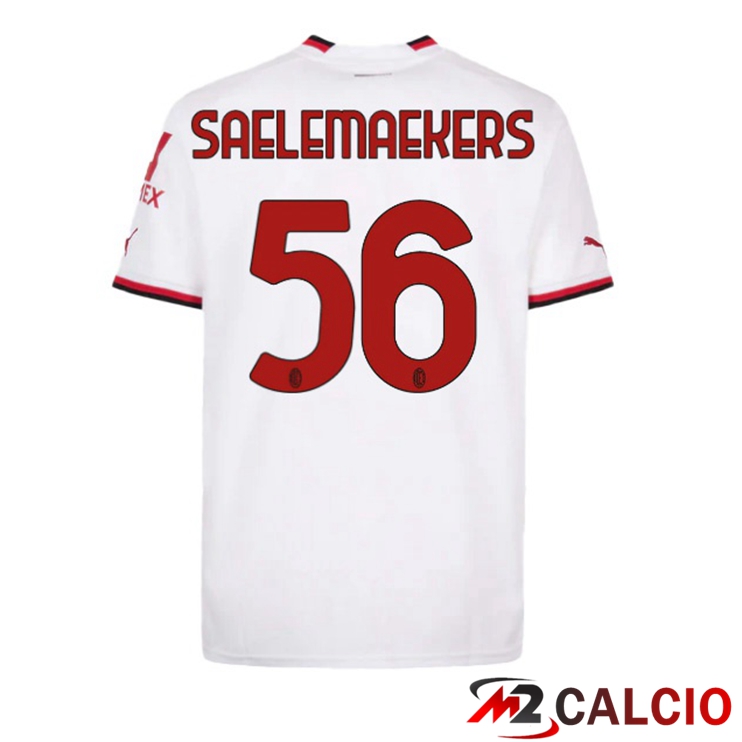 Maglie Calcio AC Milan (SAELEMAEKERS 56) Seconda Bianco 2022/2023