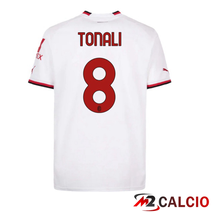 Maglie Calcio AC Milan (TONALI 8) Seconda Bianco 2022/2023