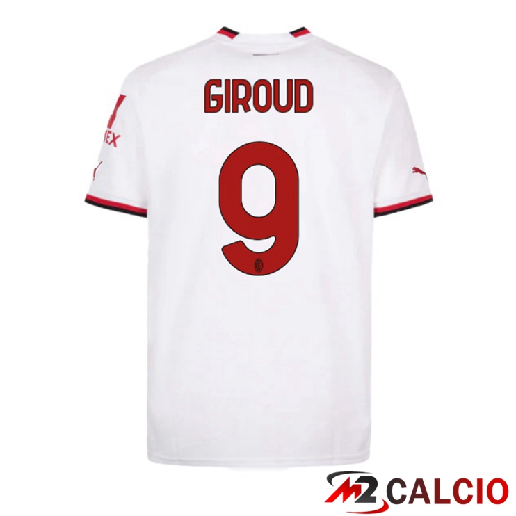 Maglie Calcio AC Milan (GIROUD 9) Seconda Bianco 2022/2023