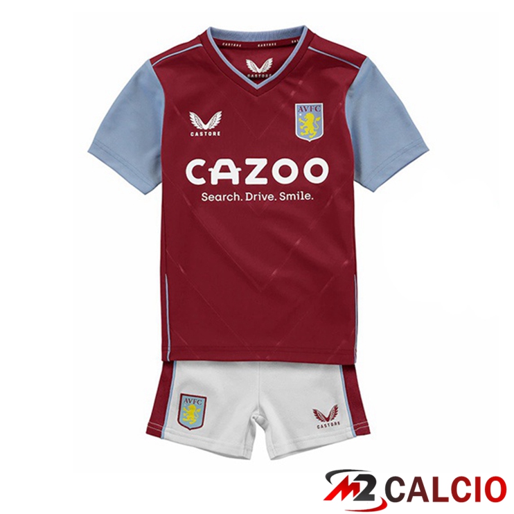 Maglie Calcio Aston Villa Bambino Prima Rosso 2022/2023