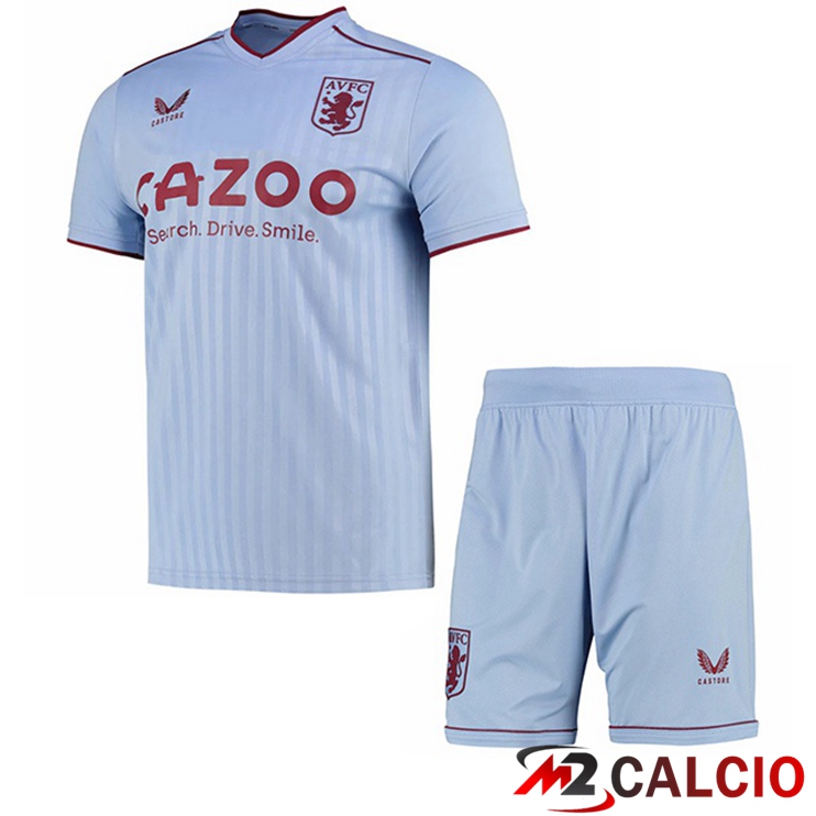 Maglie Calcio Aston Villa Bambino Seconda Blu 2022/2023