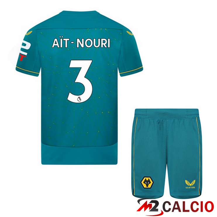 Maglie Calcio Wolves (AIT-NOURI 3) Bambino Seconda Blu 2022/2023