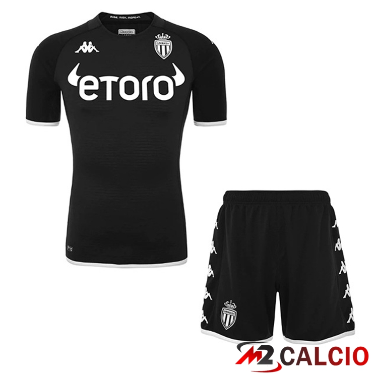 Maglie Calcio AS Monaco Bambino Seconda Nero 2022/2023