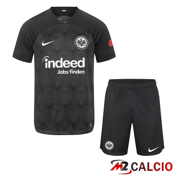 Maglie Calcio Eintracht Frankfurt Bambino Seconda Nero 2022/2023