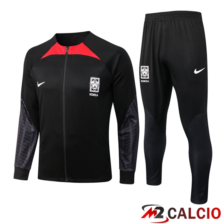 Insieme Tuta Calcio - Giacca Corea Nero 2022/2023