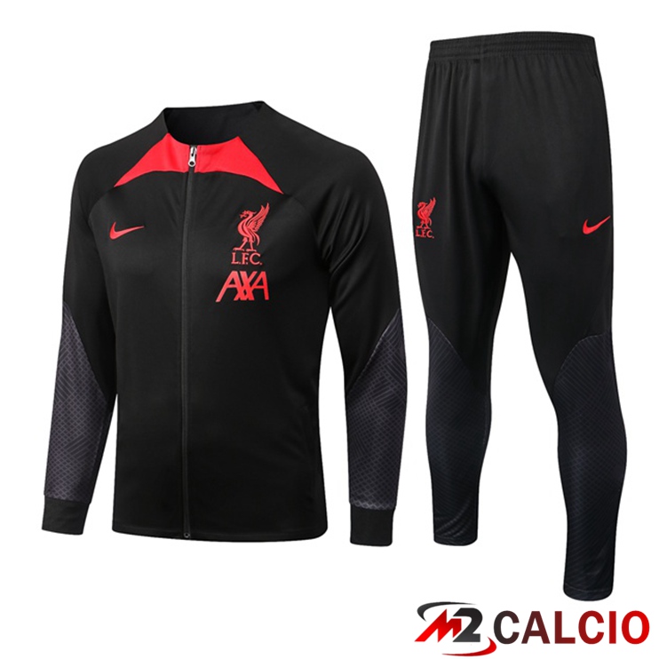 Insieme Tuta Calcio - Giacca FC Liverpool Nero 2022/2023