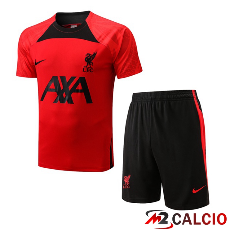 T Shirt Allenamento FC Liverpool + Pantaloncini Rosso 2022/2023