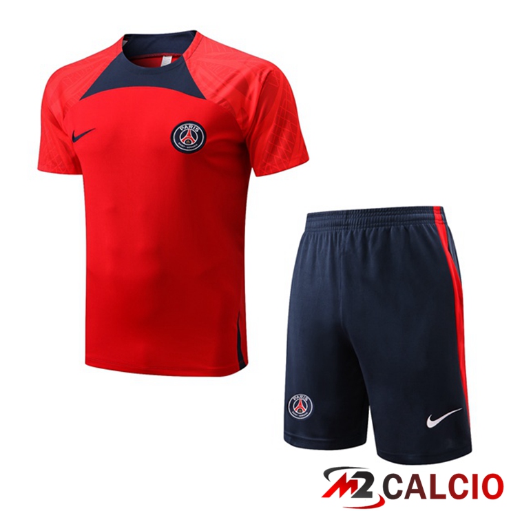 T Shirt Allenamento Paris PSG + Pantaloncini Rosso 2022/2023