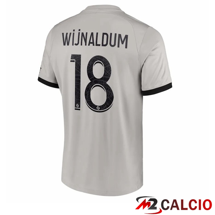 Maglie Calcio Paris PSG (Wijnaldum 18) Seconda Grigio 2022/2023