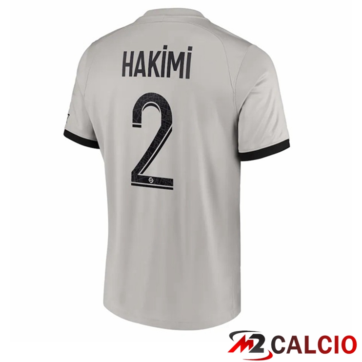Maglie Calcio Paris PSG (Hakimi 2) Seconda Grigio 2022/2023
