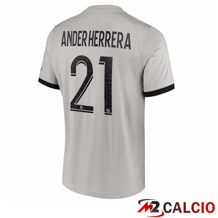 Maglie Calcio Paris PSG (Ander Herrera 21) Seconda Grigio 2022/2023