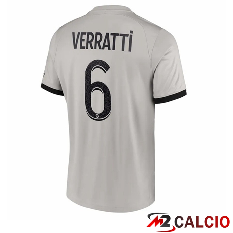 Maglie Calcio Paris PSG (Verratti 6) Seconda Grigio 2022/2023