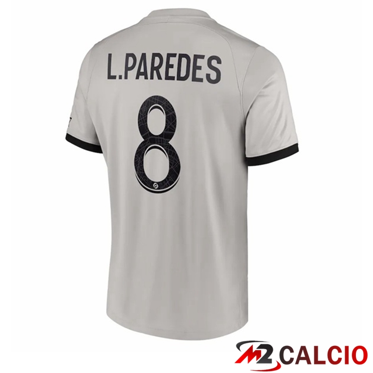 Maglie Calcio Paris PSG (L.Paredes 8) Seconda Grigio 2022/2023