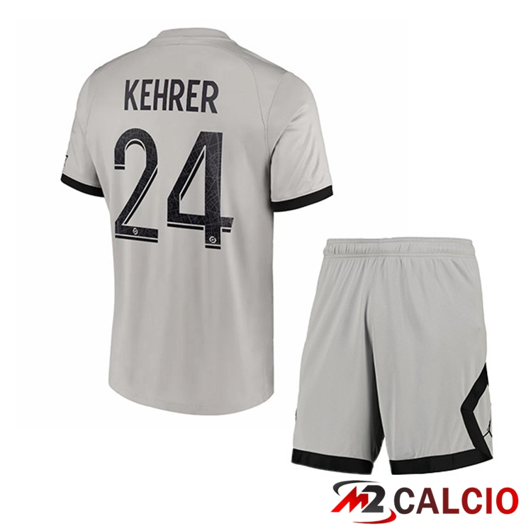 Maglie Calcio Paris PSG (Kehrer 24) Bambino Seconda Grigio 2022/2023
