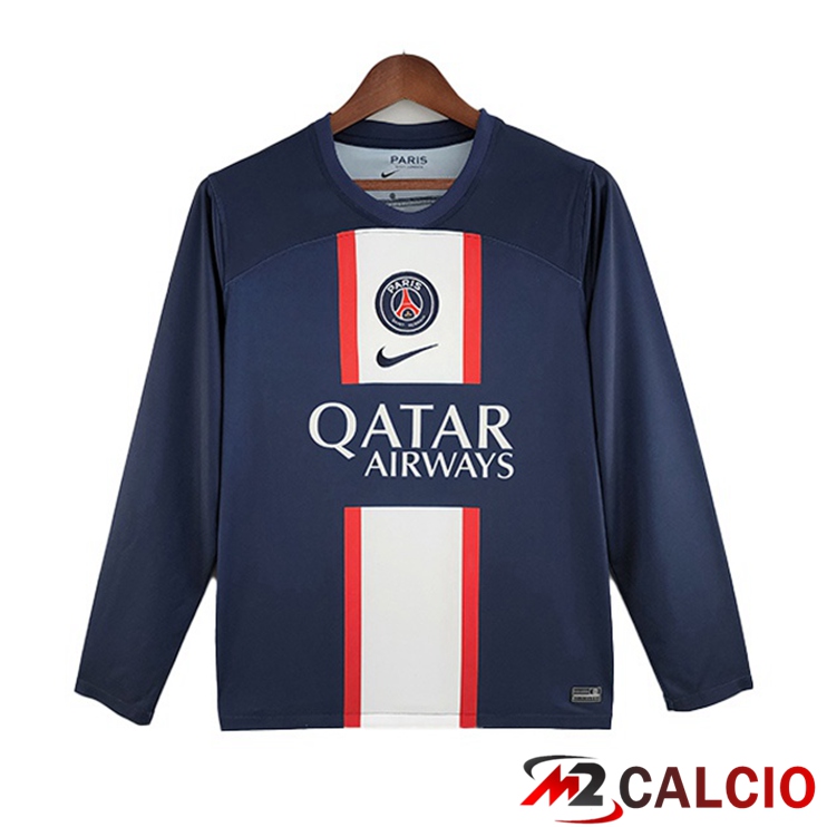 Maglie Calcio Paris PSG Prima Manica Lunga Blu Reale 2022/2023