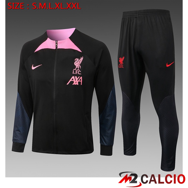 Insieme Tuta Calcio - Giacca FC Liverpool Bambino Nero 2022/2023
