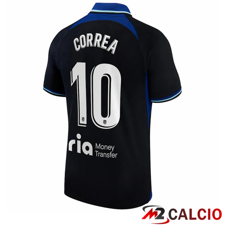 Maglie Calcio Atletico Madrid (Correa 10) Seconda Nero 2022/2023