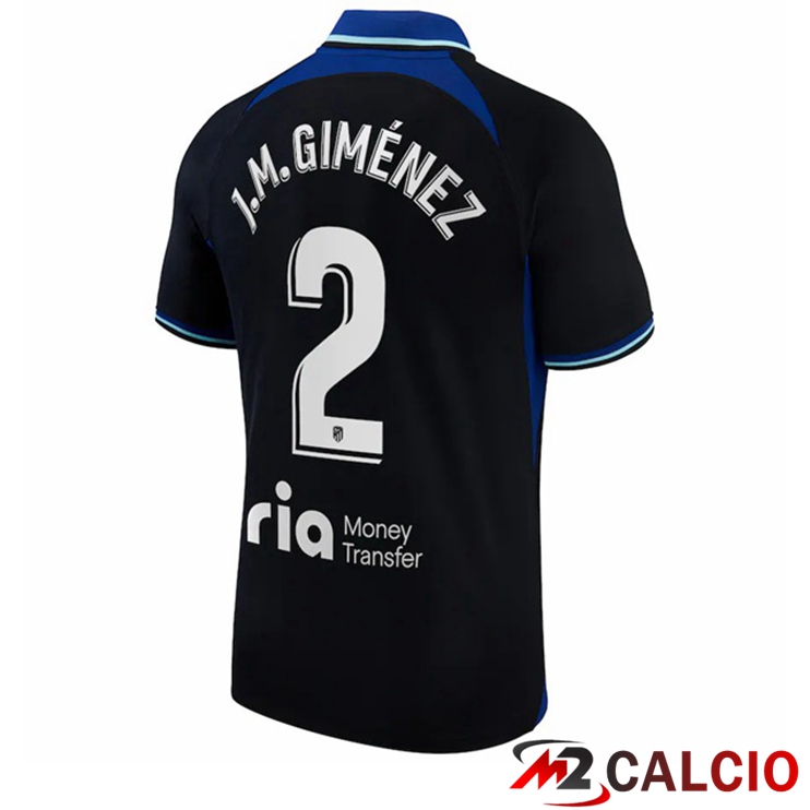 Maglie Calcio Atletico Madrid (J.M. Giménez 2) Seconda Nero 2022/2023