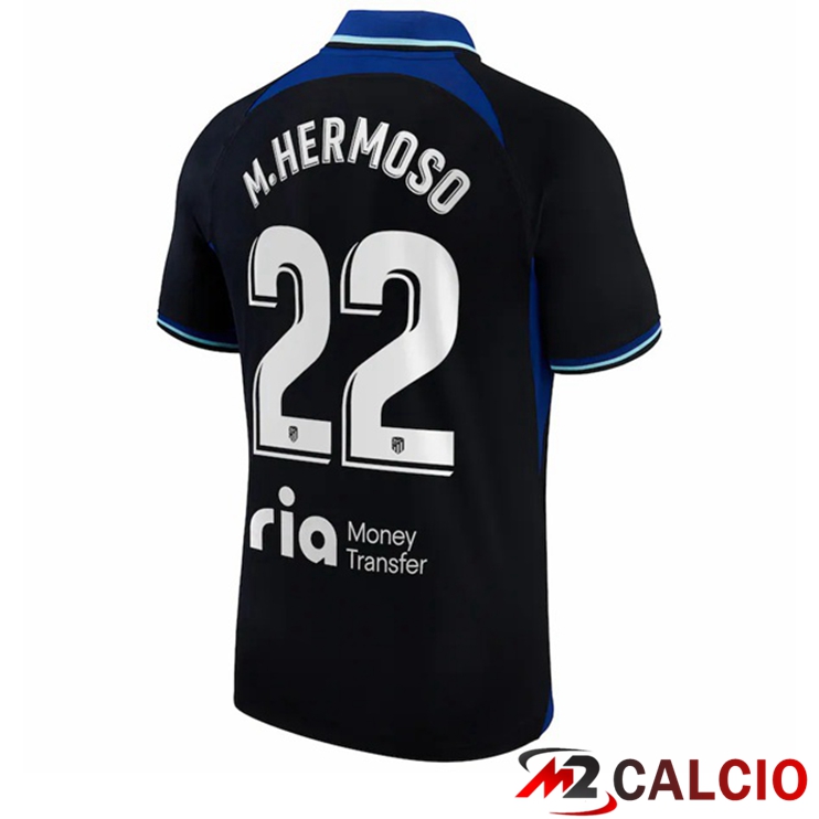 Maglie Calcio Atletico Madrid (M.Hermoso 22) Seconda Nero 2022/2023