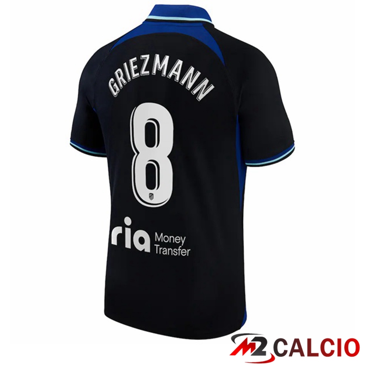 Maglie Calcio Atletico Madrid (Griezmann 8) Seconda Nero 2022/2023