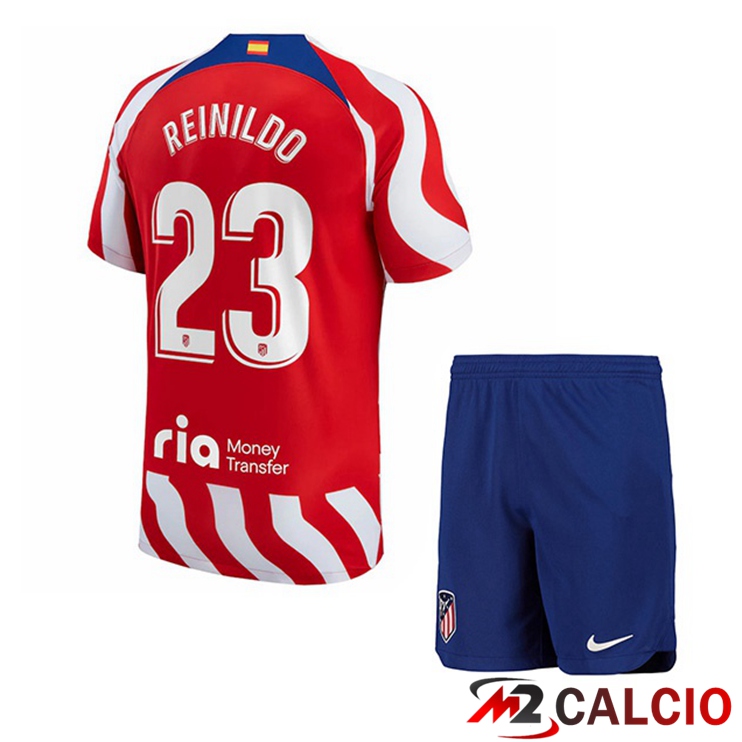 Maglie Calcio Atletico Madrid (Reinildo 23) Bambino Prima Rosso 2022/2023