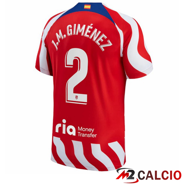 Maglie Calcio Atletico Madrid (J.M. Giménez 2) Prima Rosso 2022/2023