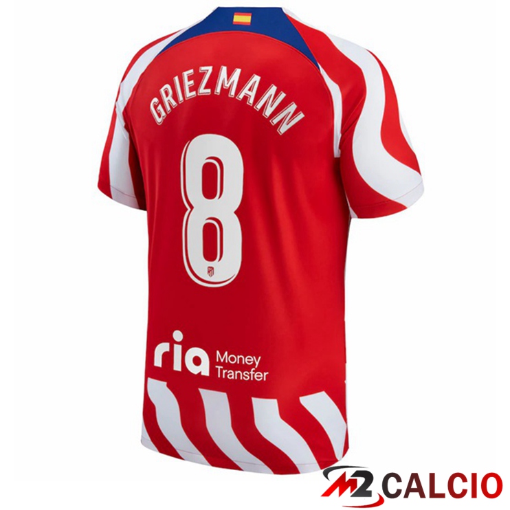 Maglie Calcio Atletico Madrid (Griezmann 8) Prima Rosso 2022/2023