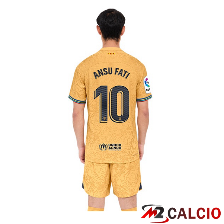 Maglie Calcio FC Barcellona (Ansu Fati 10) Seconda Giallo 2022/2023