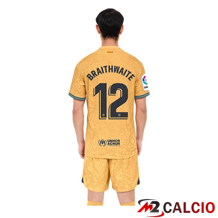 Maglie Calcio FC Barcellona (Martin Braithwaite 12) Seconda Giallo 2022/2023