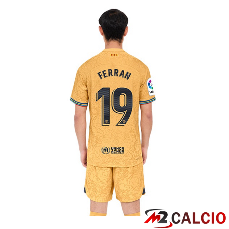 Maglie Calcio FC Barcellona (Ferran 19) Seconda Giallo 2022/2023
