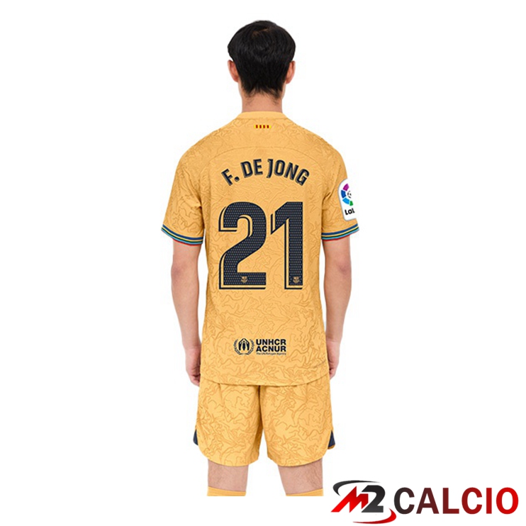 Maglie Calcio FC Barcellona (Frenkie de Jong 21) Seconda Giallo 2022/2023
