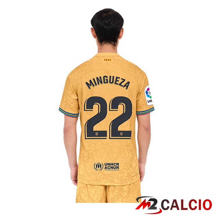 Maglie Calcio FC Barcellona (Mingueza 22) Seconda Giallo 2022/2023