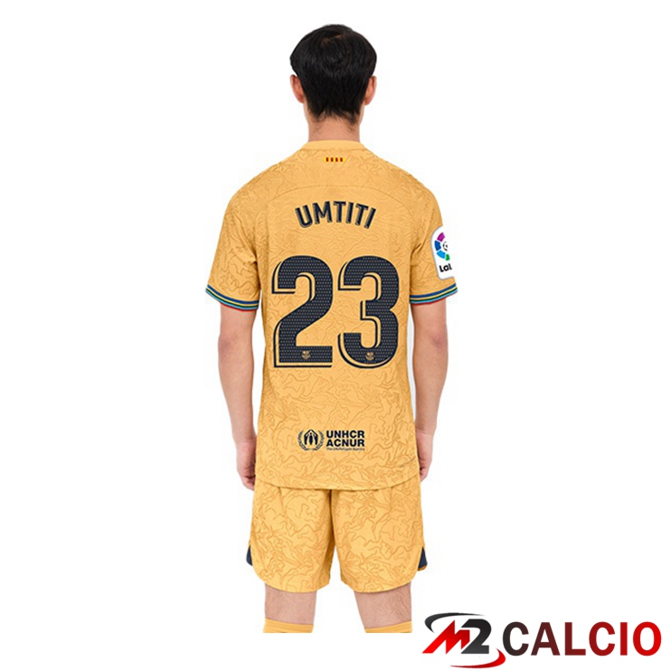 Maglie Calcio FC Barcellona (Umtiti 23) Seconda Giallo 2022/2023