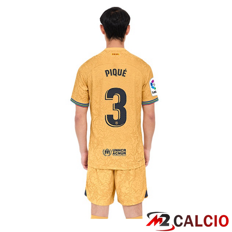Maglie Calcio FC Barcellona (Gerard Piqué 3) Seconda Giallo 2022/2023