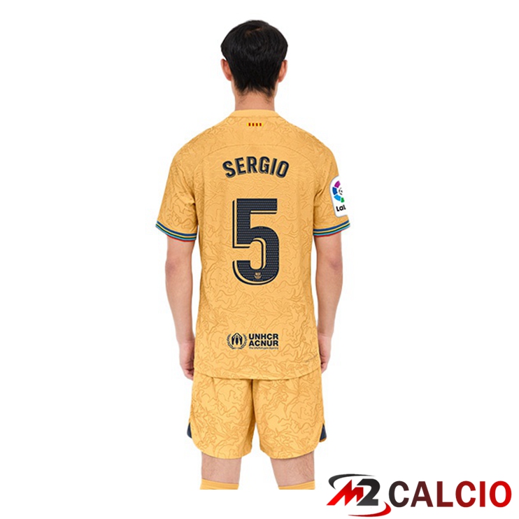 Maglie Calcio FC Barcellona (Sergio 5) Seconda Giallo 2022/2023