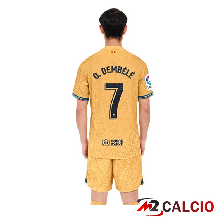 Maglie Calcio FC Barcellona (Ousmane Dembélé 7) Seconda Giallo 2022/2023