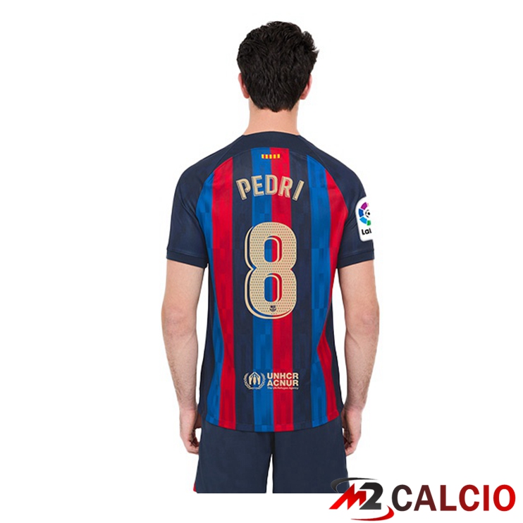 Maglie Calcio FC Barcellona (Pedri 8) Prima Rosso Blu 2022/2023