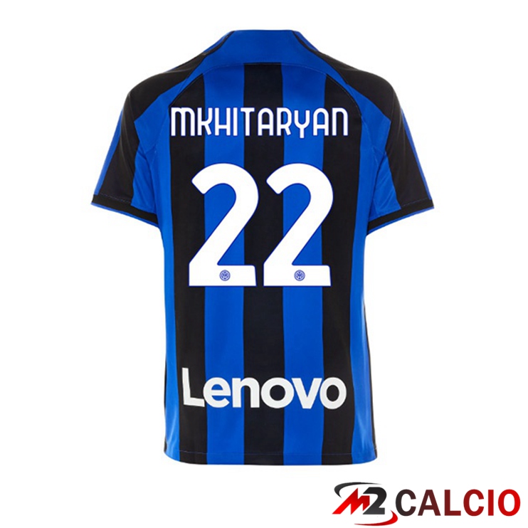 Maglie Calcio Inter Milan (MKHITARYAN 22) Prima Nero Blu 2022/2023