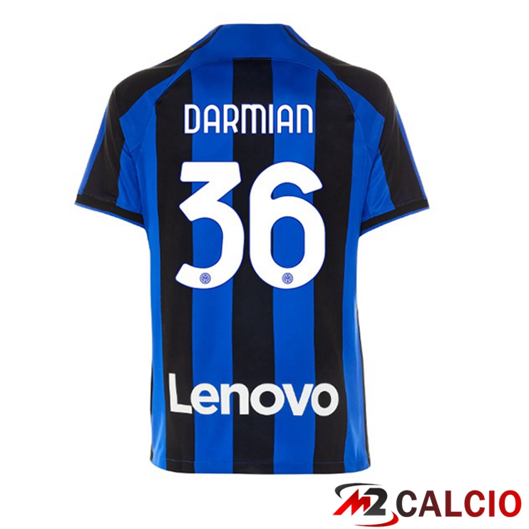 Maglie Calcio Inter Milan (DARMIAN 36) Prima Nero Blu 2022/2023