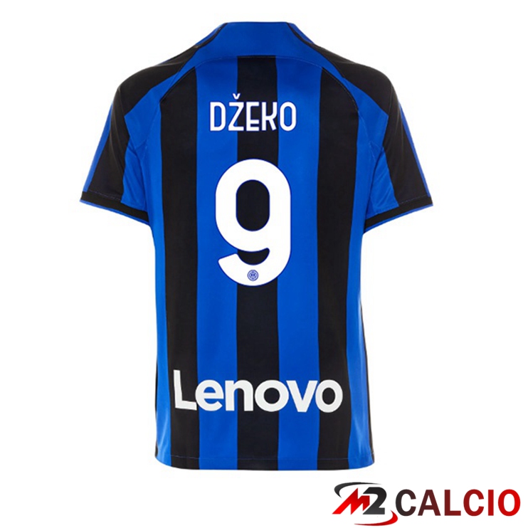Maglie Calcio Inter Milan (DŽEKO 9) Prima Nero Blu 2022/2023