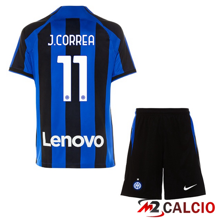 Maglie Calcio Inter Milan (J. CORREA 11) Bambino Prima Nero Blu 2022/2023