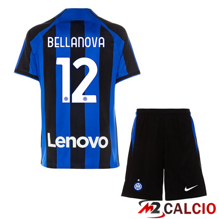 Maglie Calcio Inter Milan (BELLANOVA 12) Bambino Prima Nero Blu 2022/2023