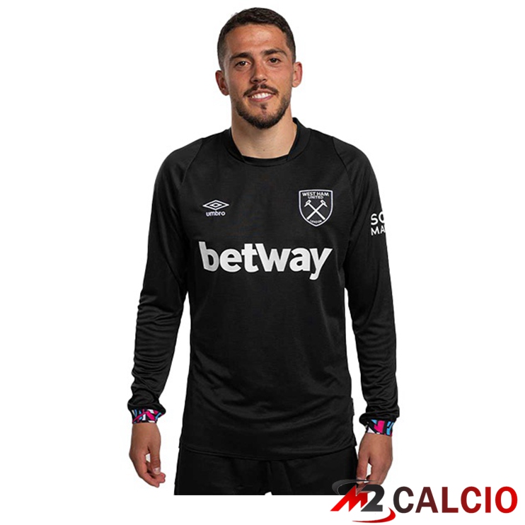 Maglie Calcio West Ham Seconda Manica Lunga Nero 2022/2023