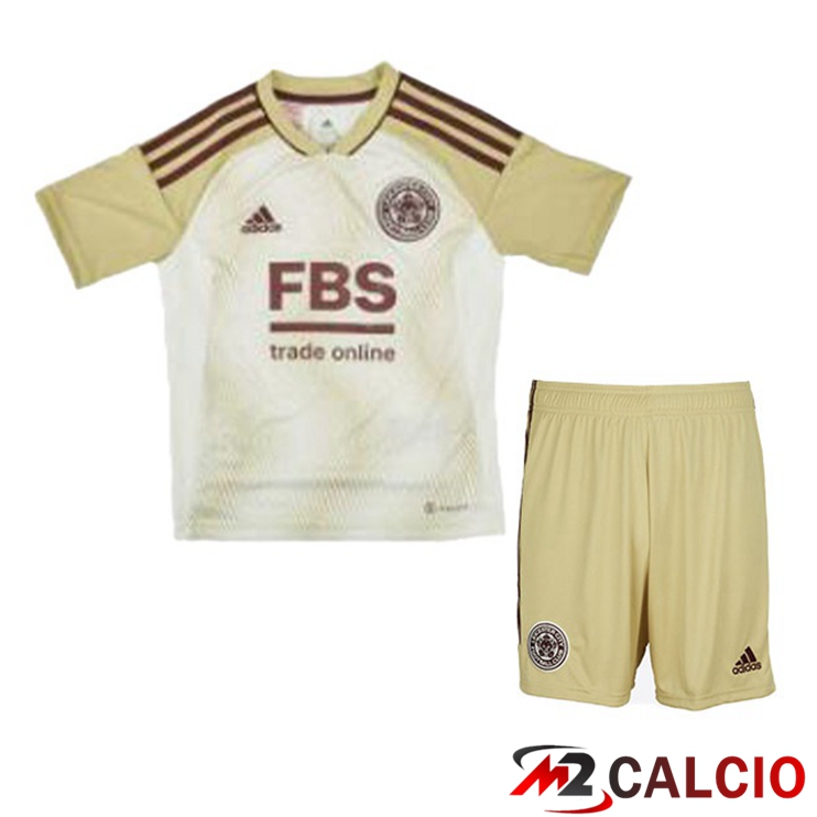 Maglie Calcio Leicester City Bambino Terza Bianco Giallo 2022/2023