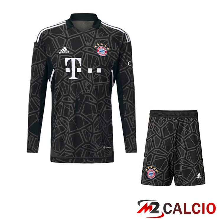 Maglie Calcio Bayern Monaco Bambino Portiere Manica Lunga Nero 2022/2023